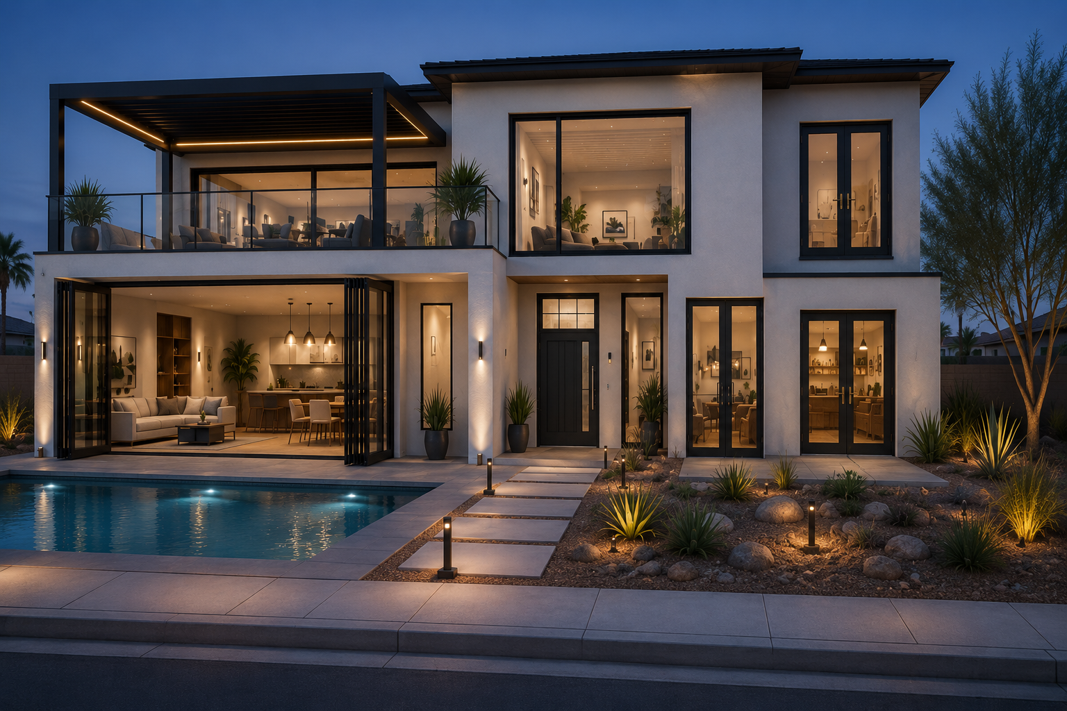 SAINTY™ Thermally Broken Aluminum Bi-Fold Door - Tempe Modern Mixed-Use Project