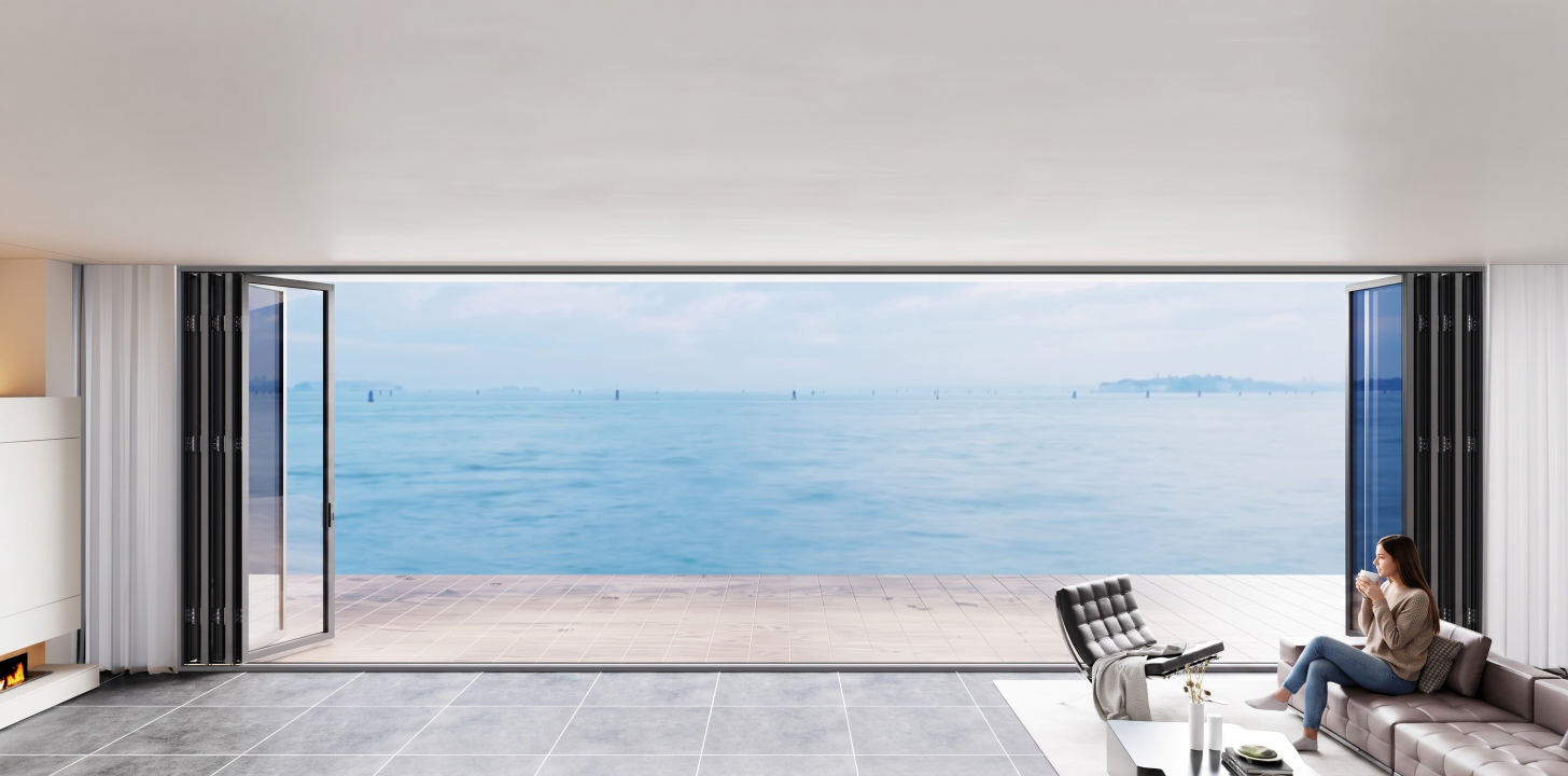 SAINTY™ Energy Efficient Aluminum Bi-Fold Door - Folding doors