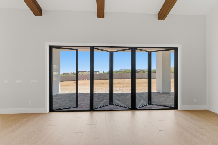 Completed installation of SAINTY™ energy efficient bi-fold doors in a premium US residential project.
