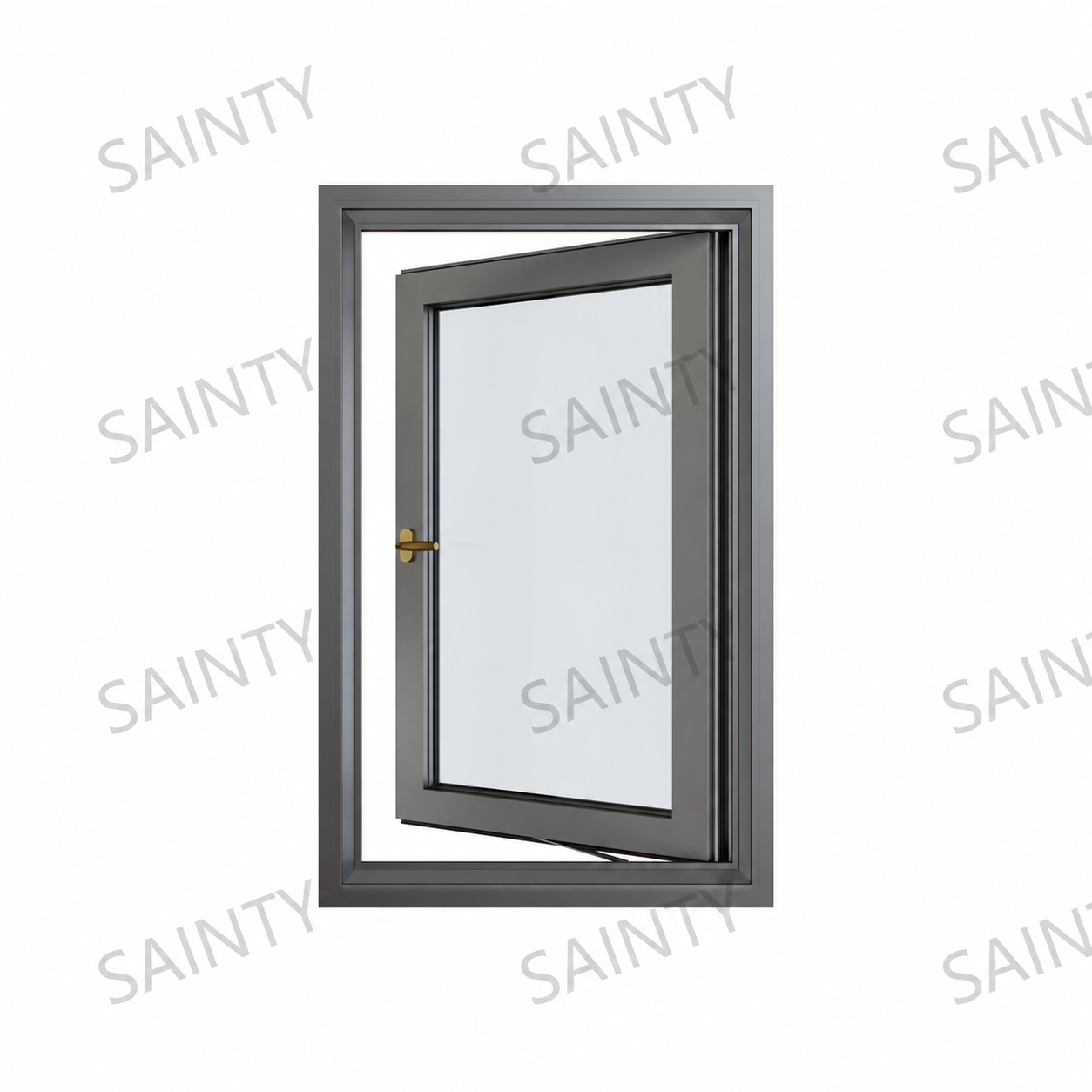 SAINTY™ White Powder Coated Aluminum Casement Window for US residential houses featuring NFRC certified triple-pane glas