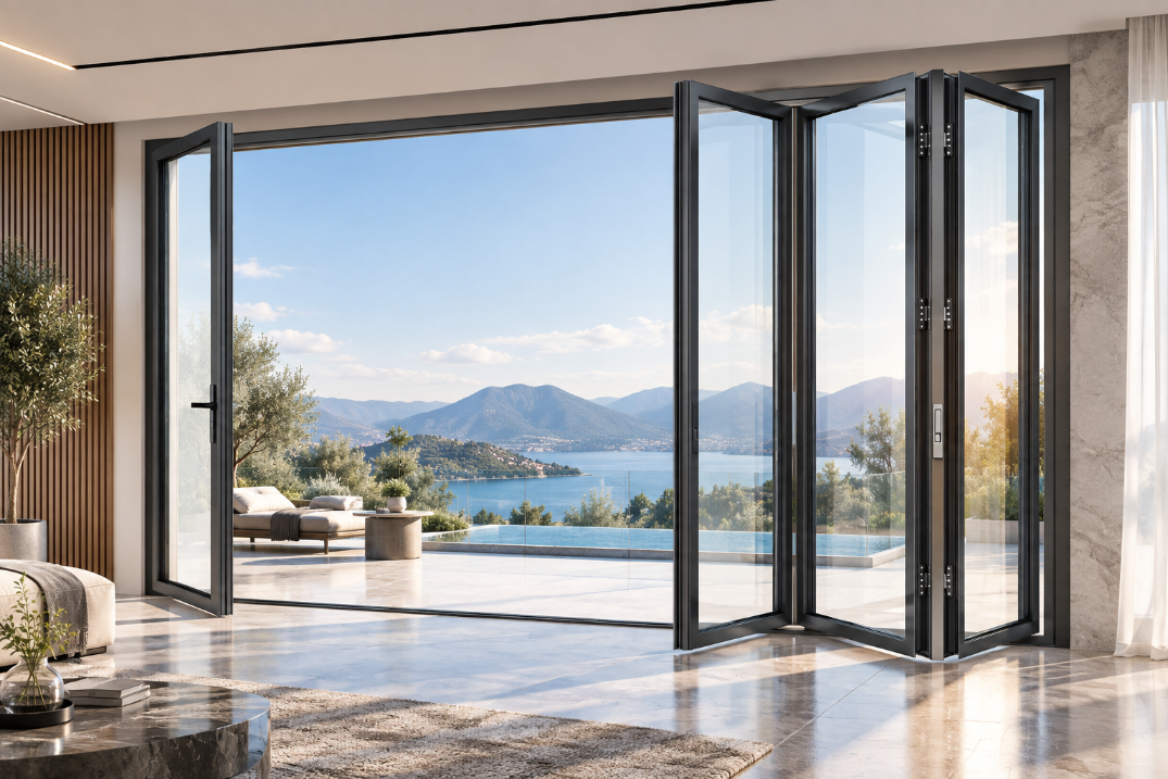 Installed SAINTY bi-fold doors in a New York apartment meeting ASTM fire safety and energy codes.
