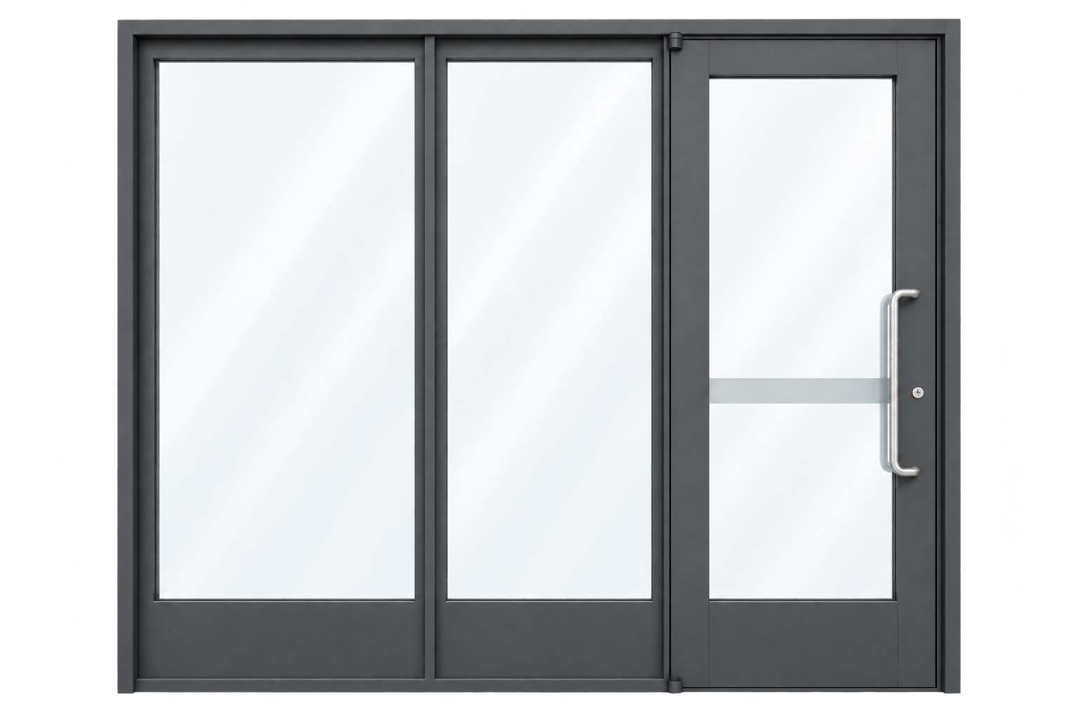 Porta de fachada SAINTY™ resistente a impactos em alumínio 6063-T5 preto para edifícios comerciais na Flórida.