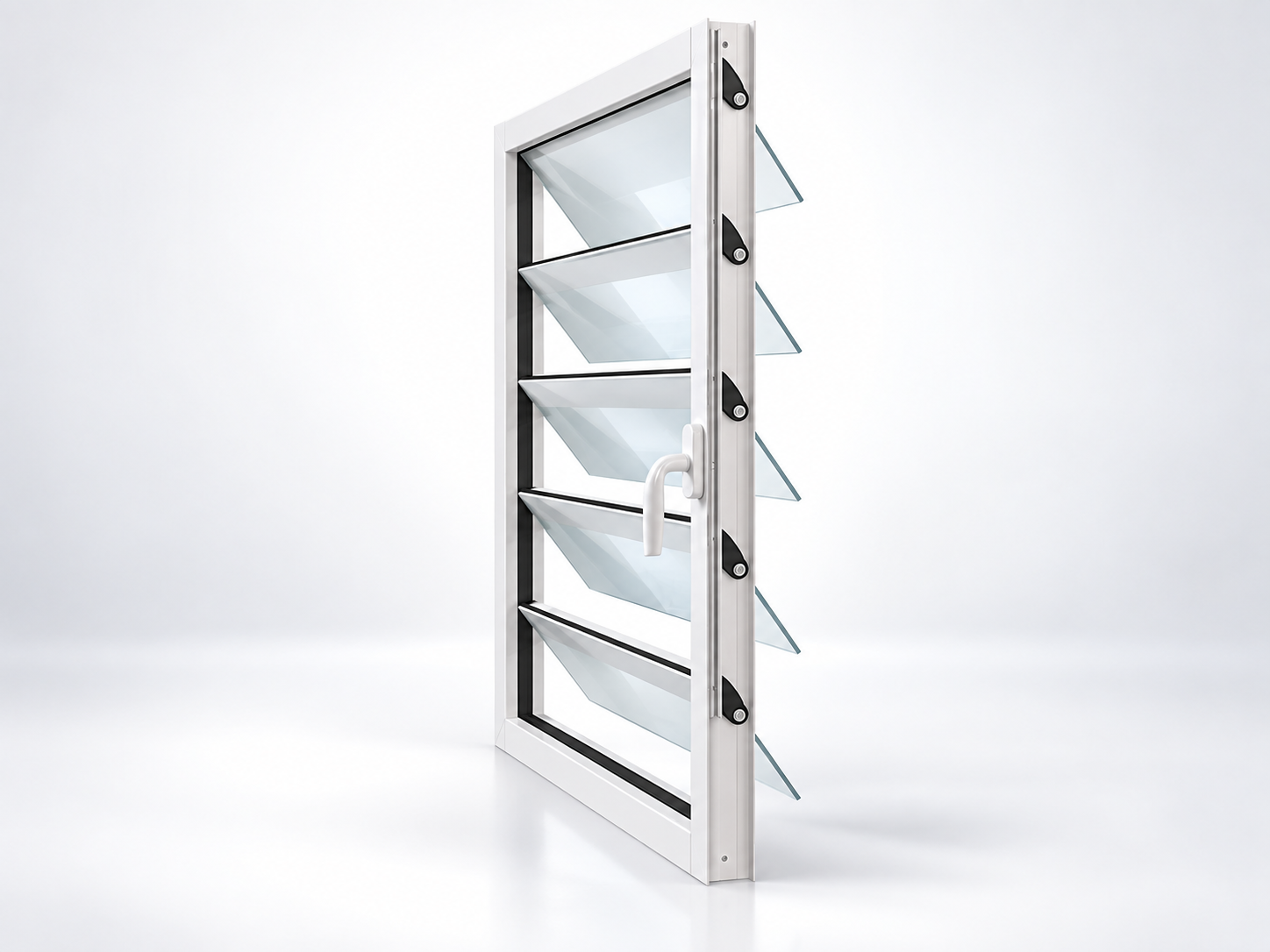 Ventana de celosía de aluminio SAINTY con recubrimiento en polvo blanco y lamas de triple panel para ventilación de apartamentos en EE. UU.