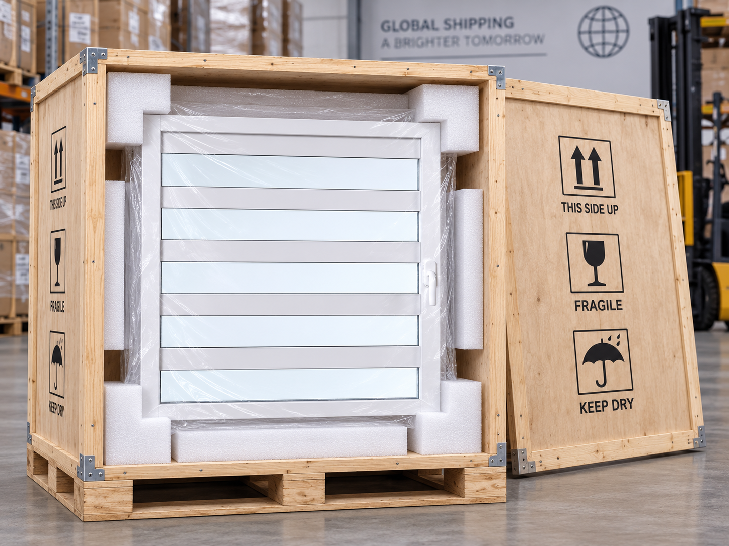 Proceso de control de calidad de 11 pasos de SAINTY para ventanas de celosía de aluminio certificadas AAMA antes del envío.