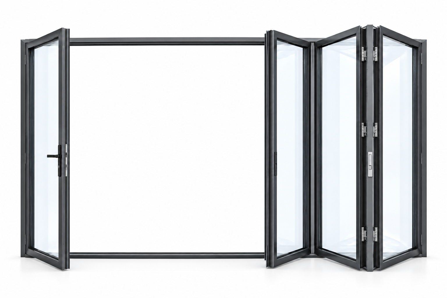 SAINTY Fire Rated Aluminum Bi-Fold Door with ASTM certification installed in a New York apartment.