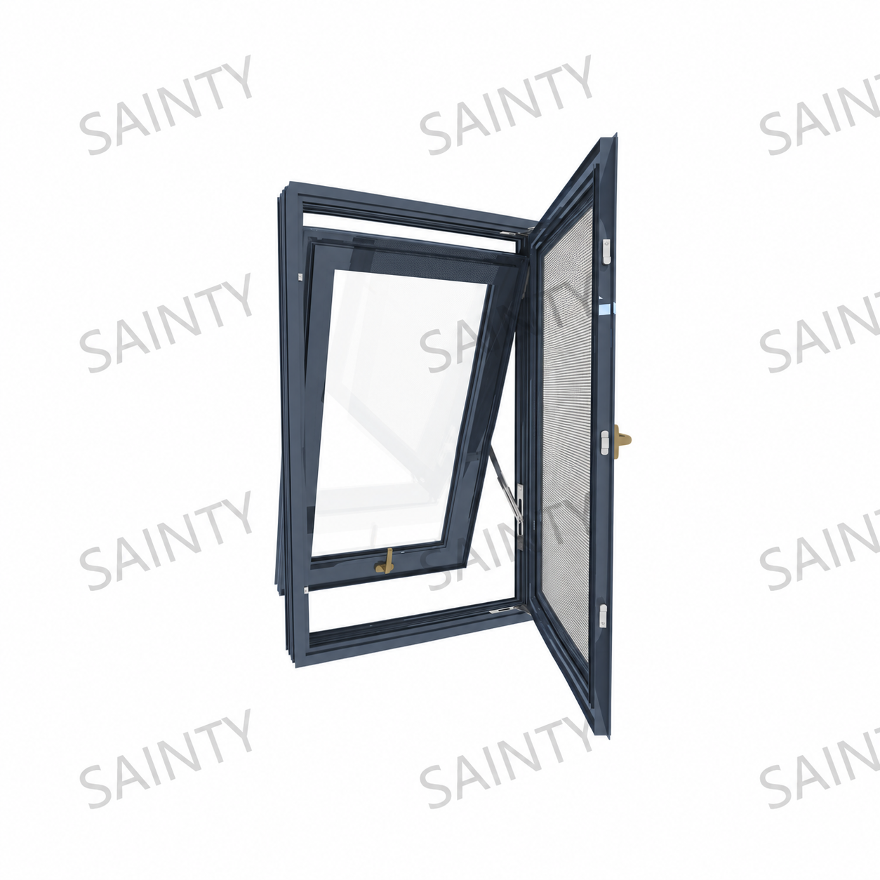 SAINTY™ NFRC-certified white aluminum casement window featuring 6063-T5 alloy for US residential housing.