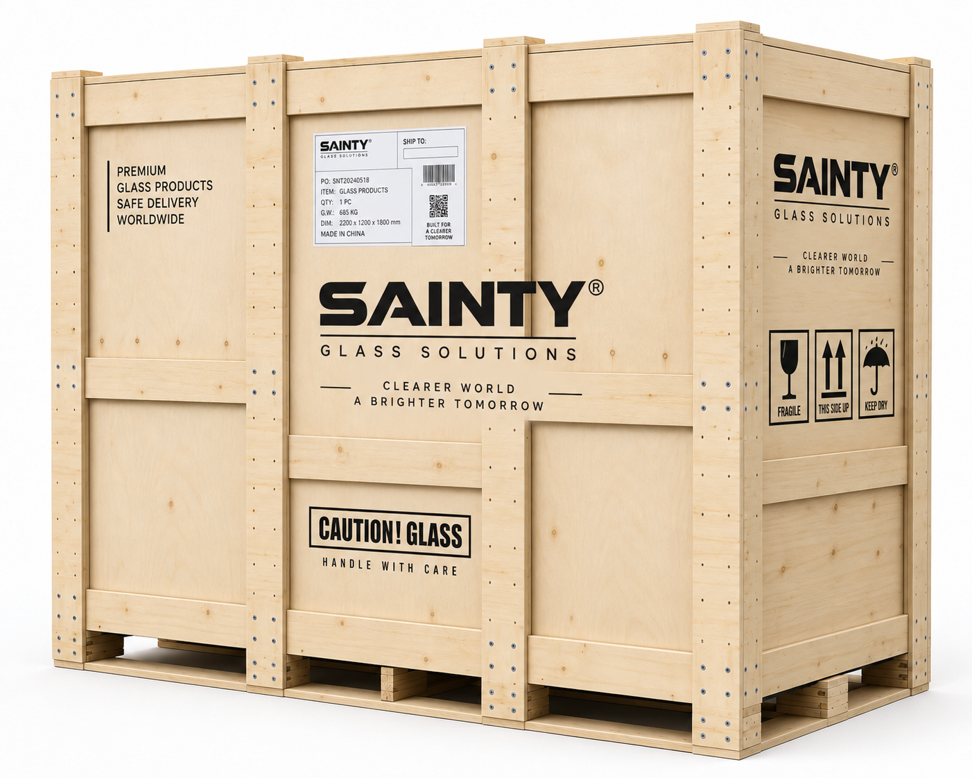Controle de qualidade de 11 etapas SAINTY™ e embalagem de exportação para pedidos de portas camarão residenciais nos EUA.