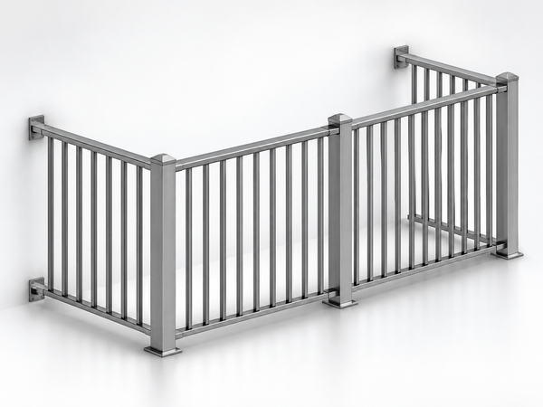 SAINTY™ Fast Assembled Aluminum Railing in Sandstone finish installed on a residential Canada patio deck.